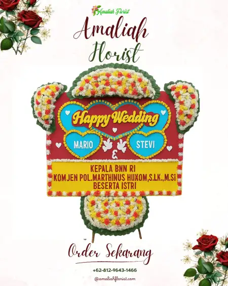 Papan Bunga Pernikahan Air Santok